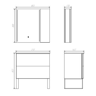Зеркало-шкаф  Comforty Бильбао 00-00014154 80 см